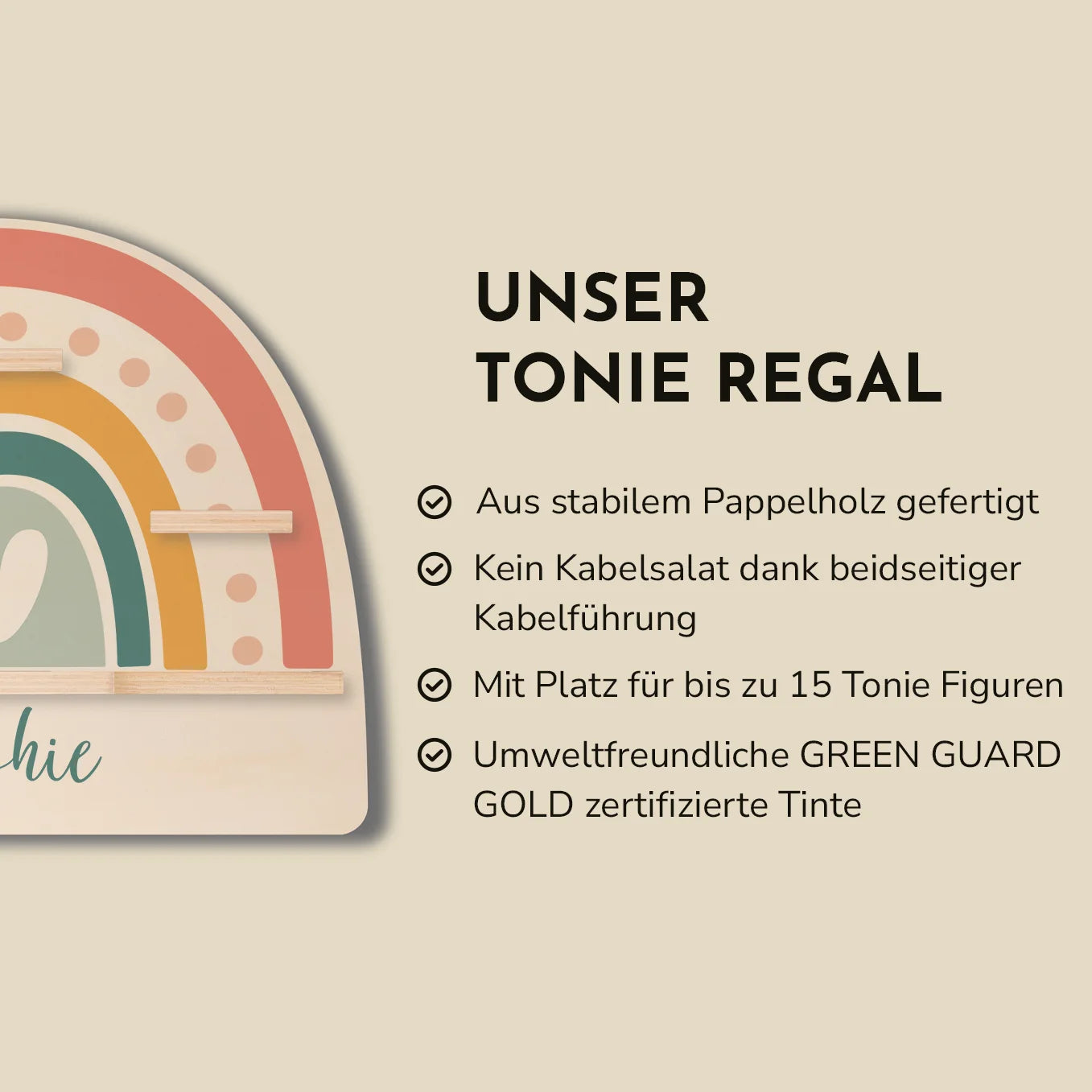 Personalisiertes Tonie Regal "Regenbogen"