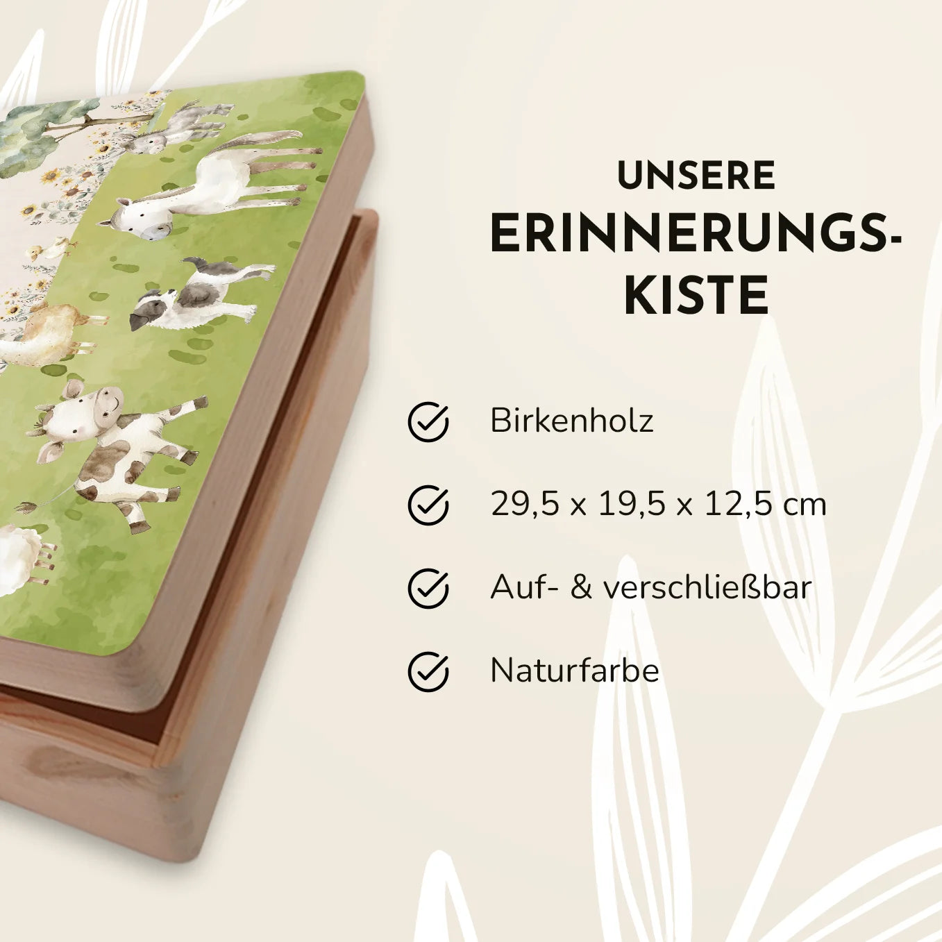 Personalisierte Erinnerungsbox "Bauernhof" Bo & Birdie