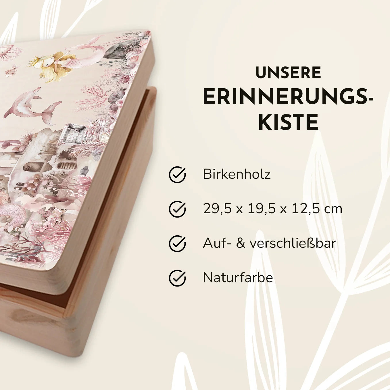 Personalisierte Erinnerungsbox "Meerjungfrau" Bo & Birdie