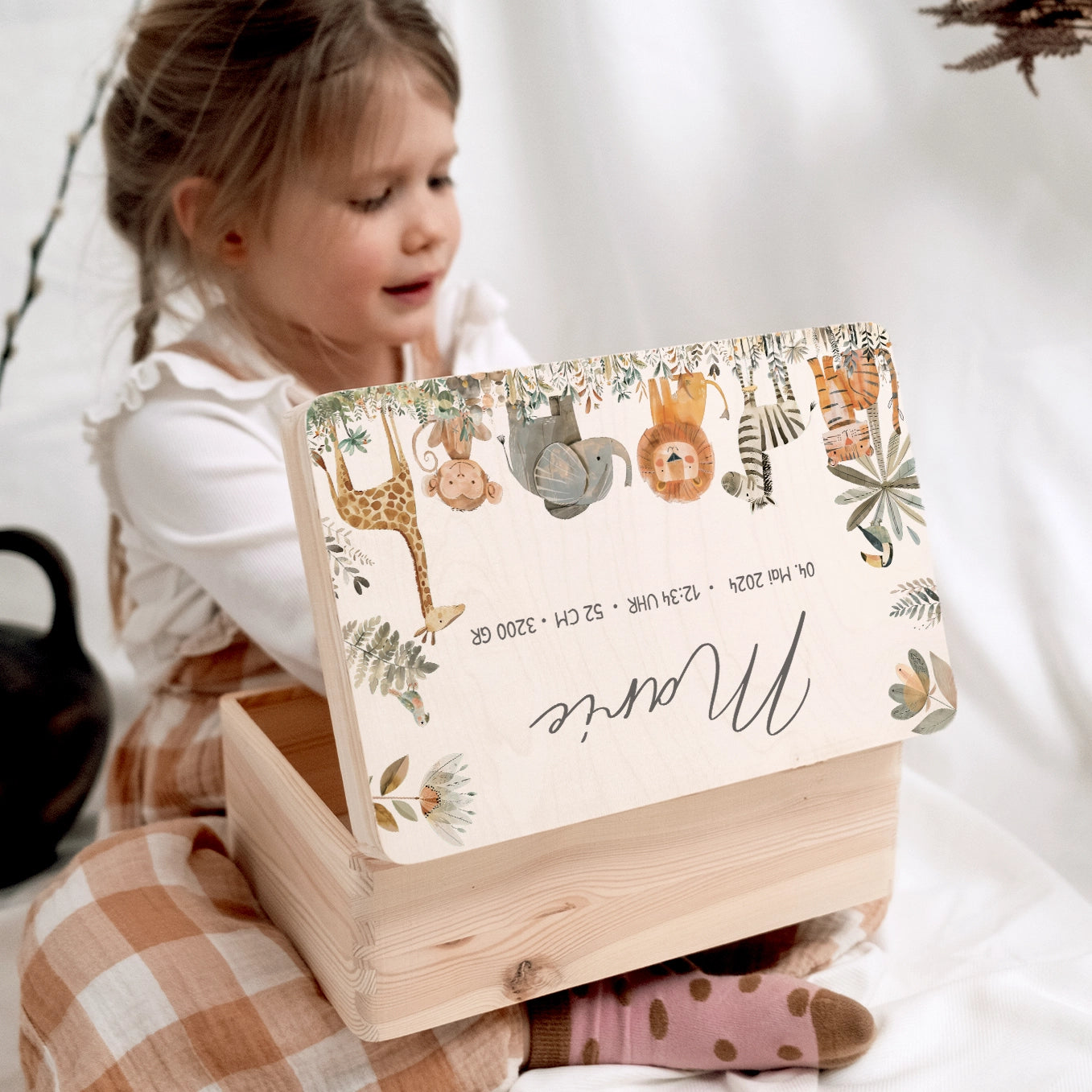 Personalisierte Erinnerungsbox "Safari Tiere" Bo & Birdie