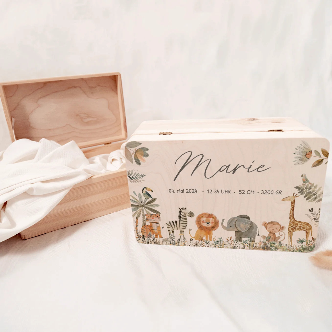 Personalisierte Erinnerungsbox "Safari Tiere" Bo & Birdie