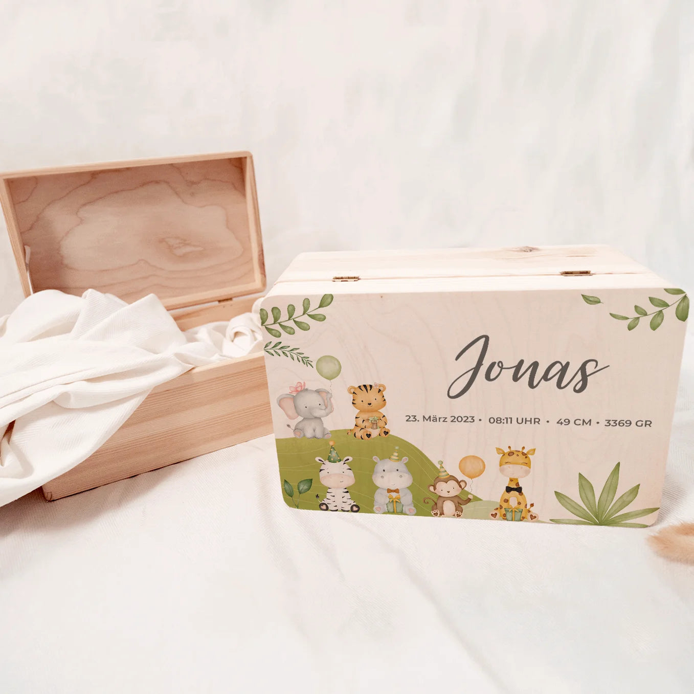 Personalisierte Erinnerungsbox "Tierparty" Bo & Birdie