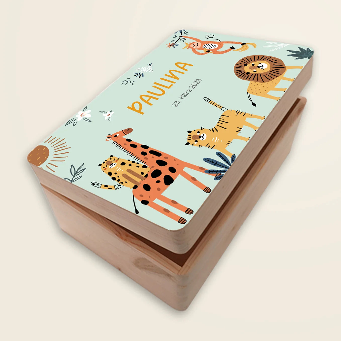 Personalisierte Erinnerungsbox "Wilde Safari" Bo & Birdie