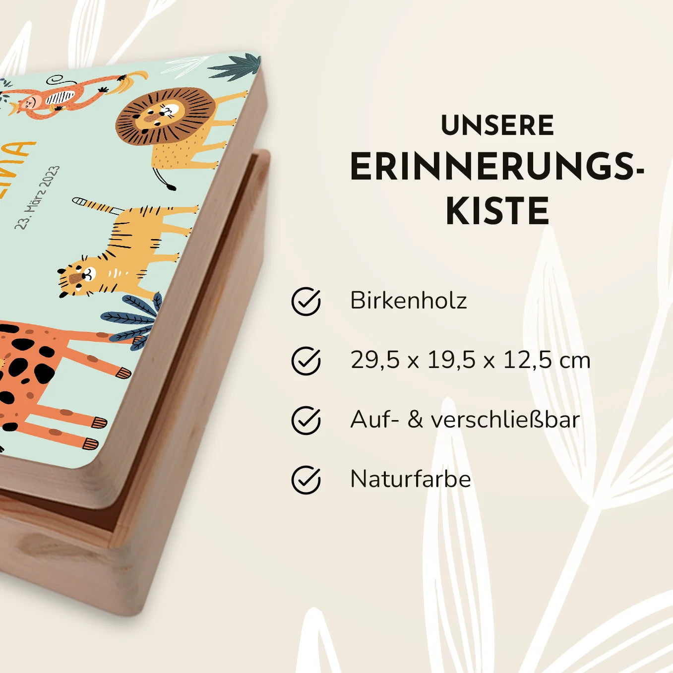 Personalisierte Erinnerungsbox "Wilde Safari" Bo & Birdie