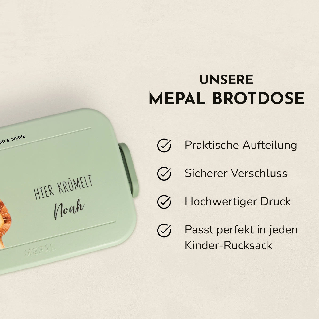 Personalisierte Mepal Brotdose "Hier krümelt"