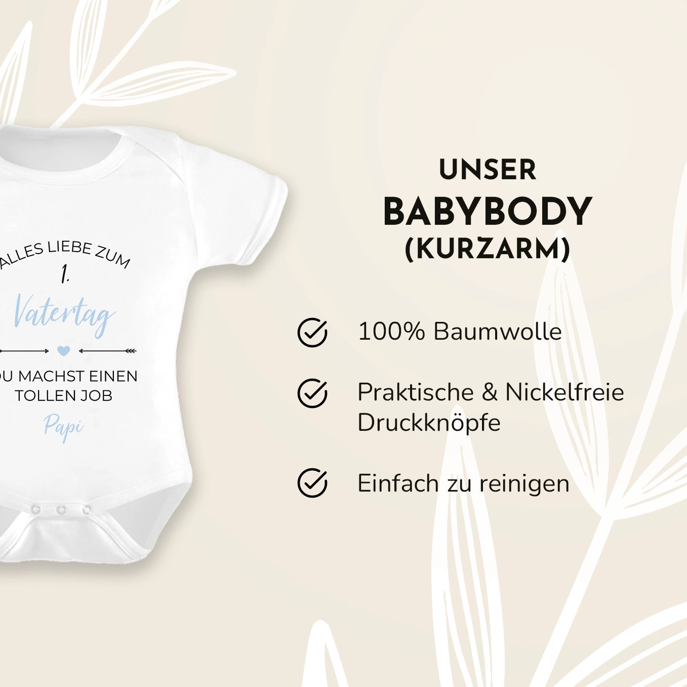 Personalisierter Babybody "Alles Liebe zum Vatertag" Bo & Birdie