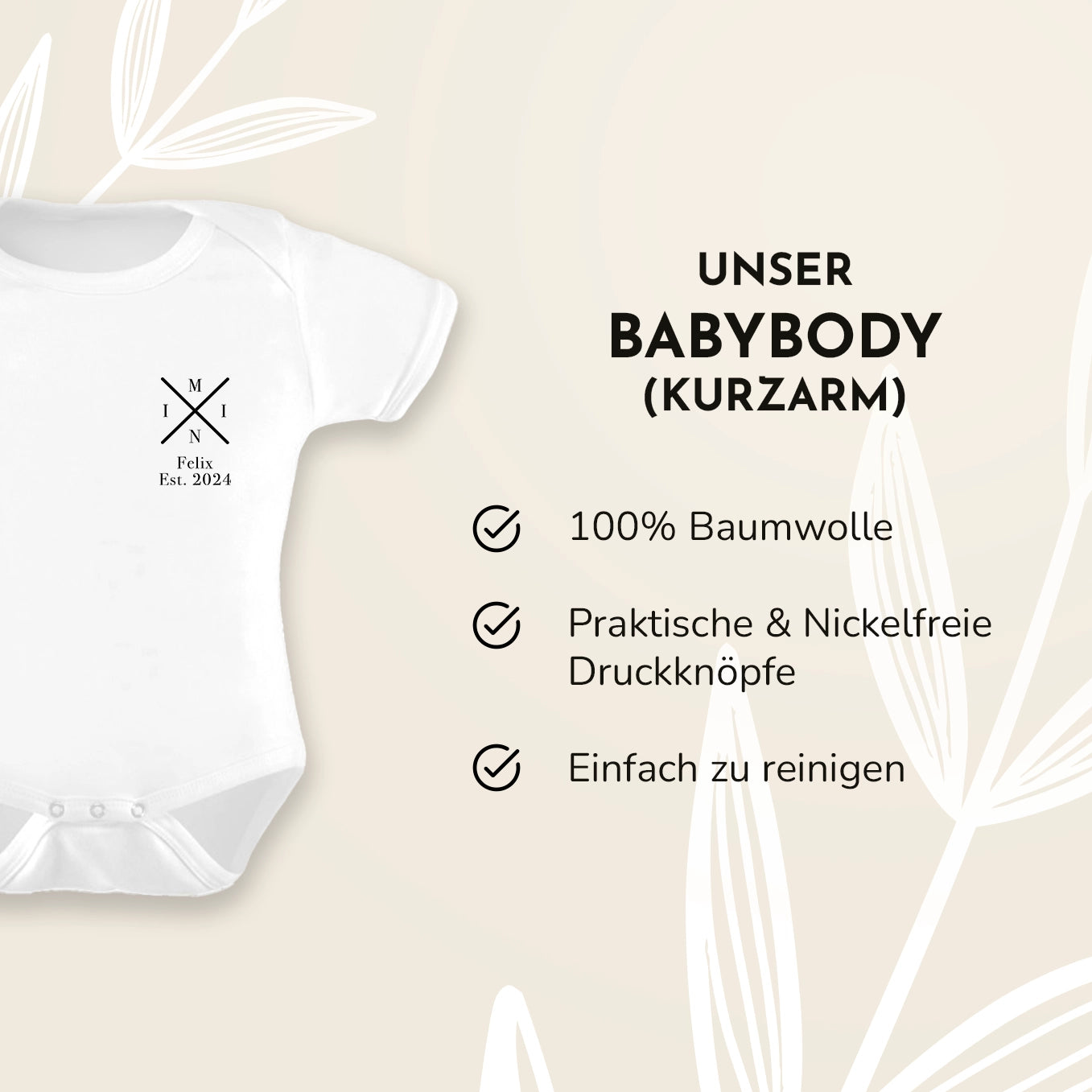 Personalisierter Babybody "MINI" Bo & Birdie