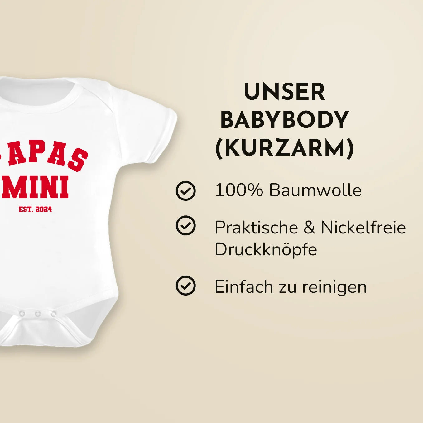 Personalisierter Babybody "Papas / Mamas Mini" 1. Teil vom Partnerlook Bo & Birdie