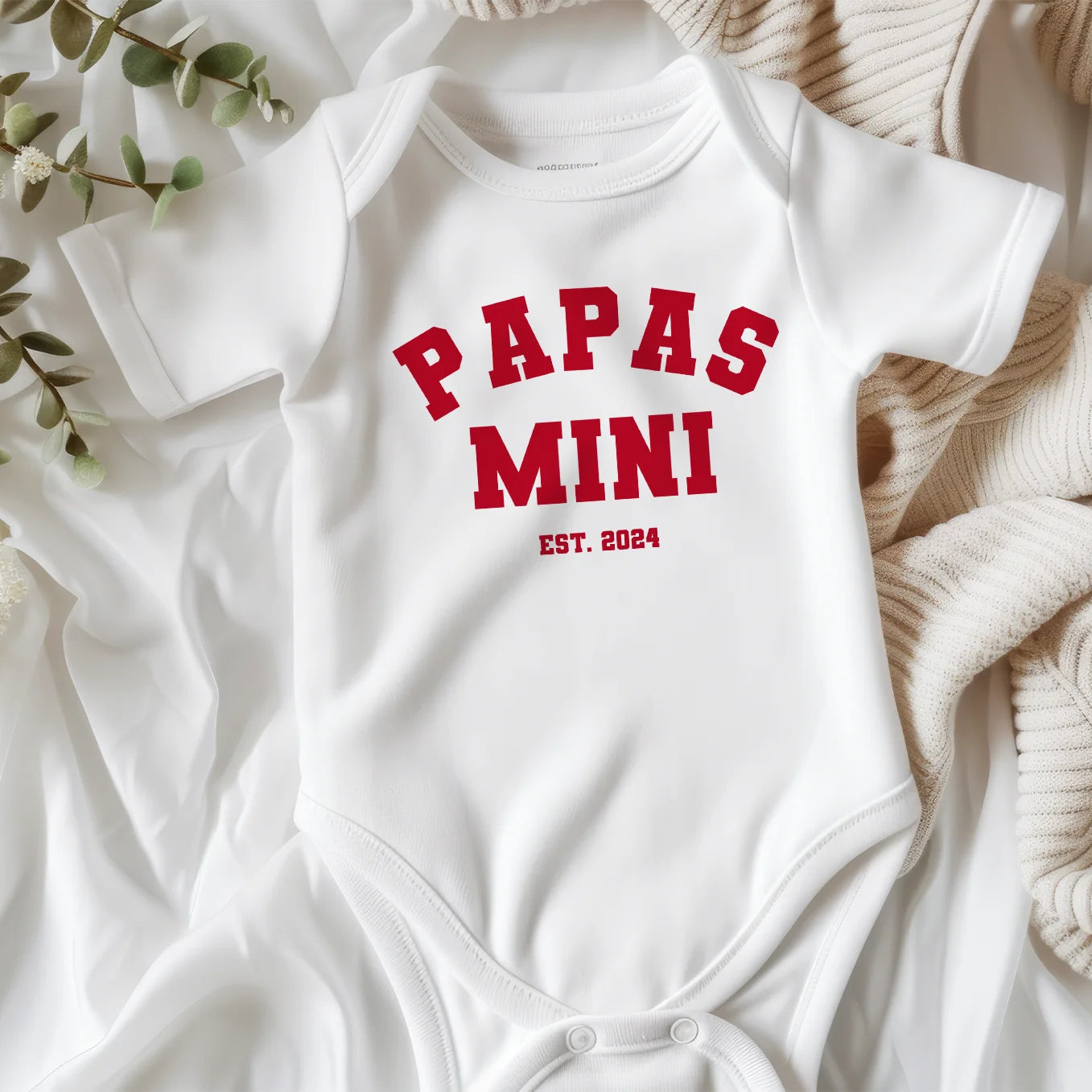 Personalisierter Babybody "Papas / Mamas Mini" 1. Teil vom Partnerlook Bo & Birdie