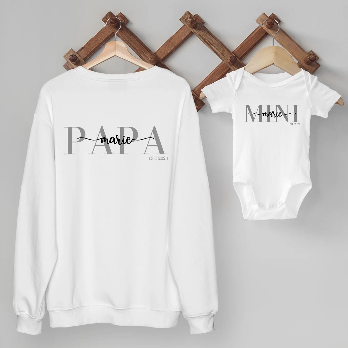 Personalisierter Erwachsenen Sweater "Mama / Papa" 2. Teil vom Partnerlook Bo & Birdie