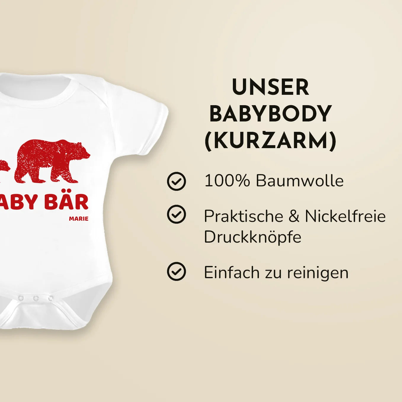 Personalisierter Partnerlook “Baby Bär” - Babybody Bo & Birdie