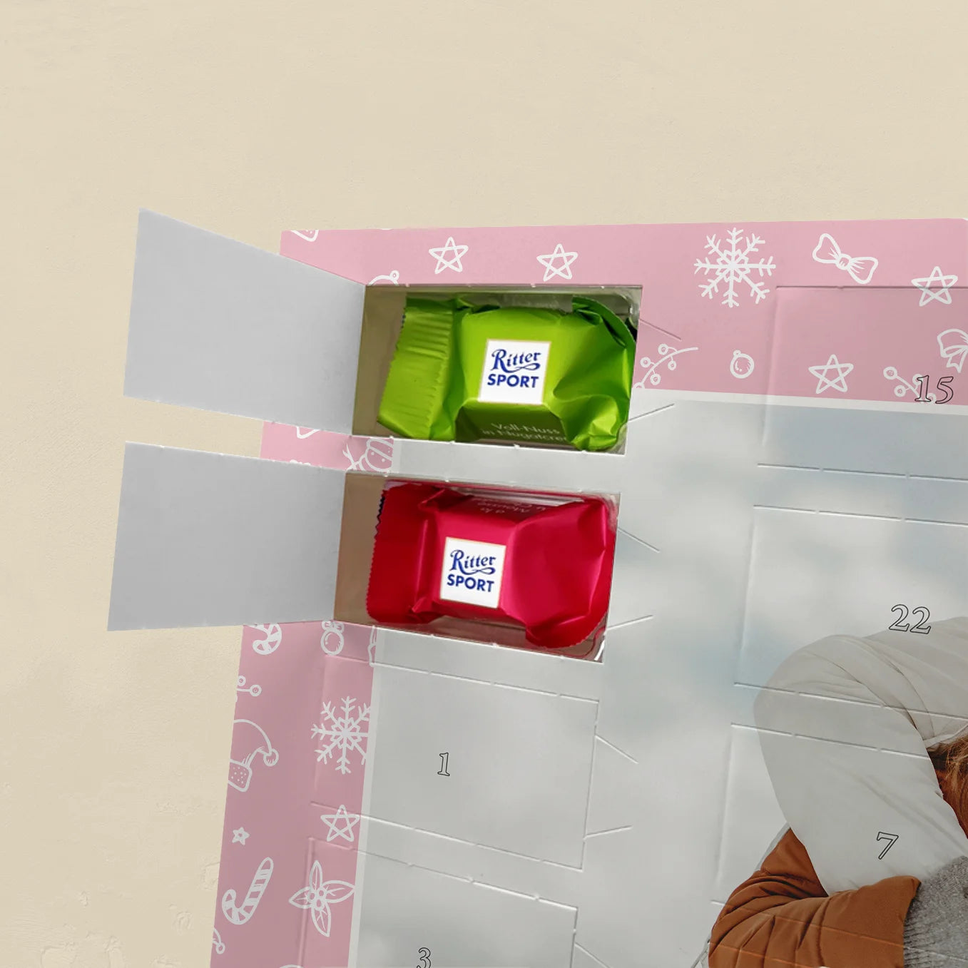 Personalisierter Ritter Sport Adventskalender "Foto" Bo & Birdie